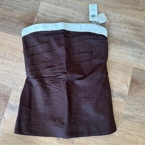New Abercrombie & Fitch Brown Strapless Blouse